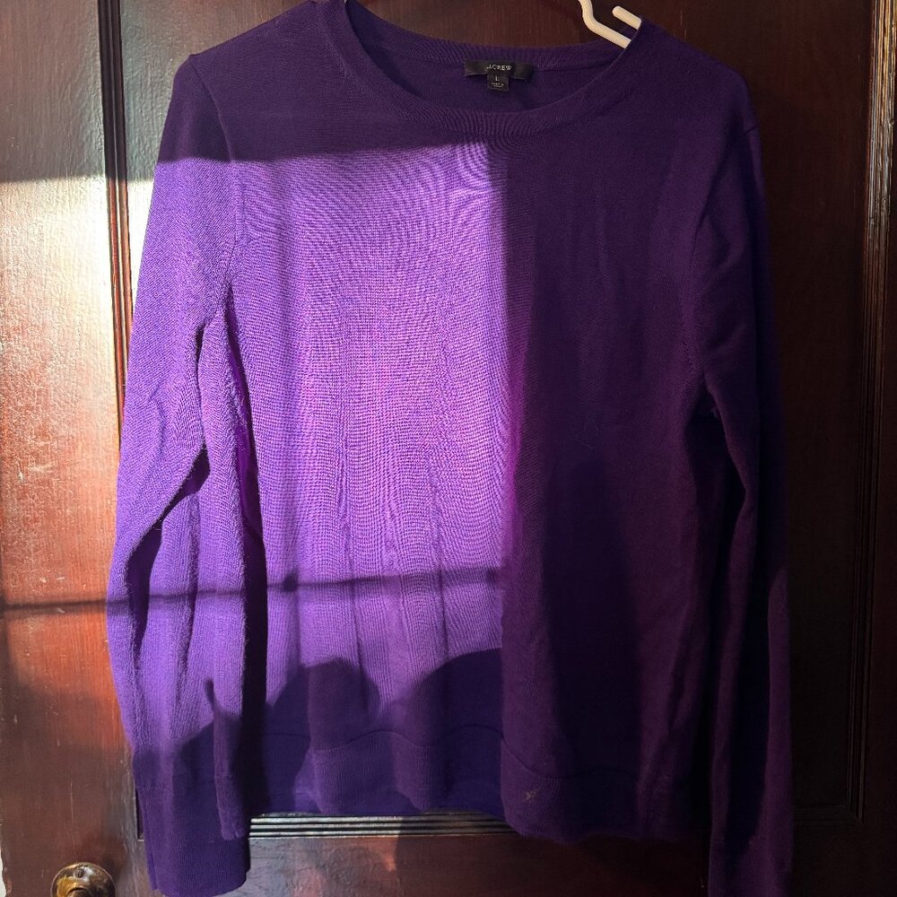 Royal regal purple crewneck 100% merino sweater